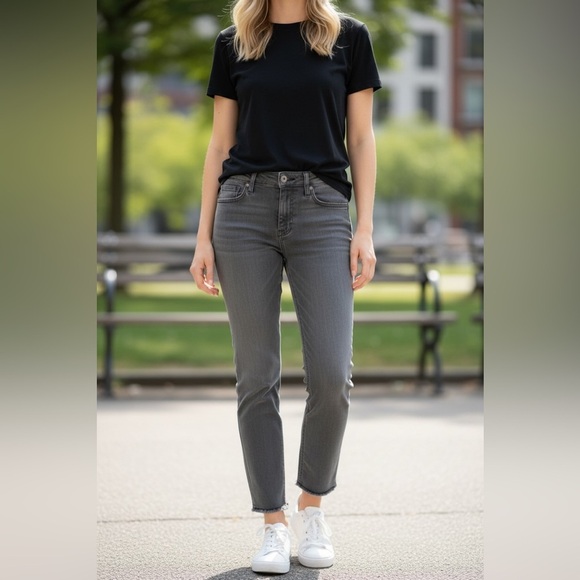 7 For All Mankind Denim - 7 For All Mankind Gray Straight Leg Jeans